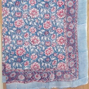 100% Cotton Hand Block Print Sarong Scarf Swim Coverup (22L)